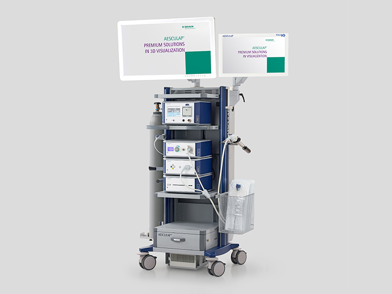 Endoskopisøjle med visuelle systemer, insufflations- og sugeskylningsudstyr
